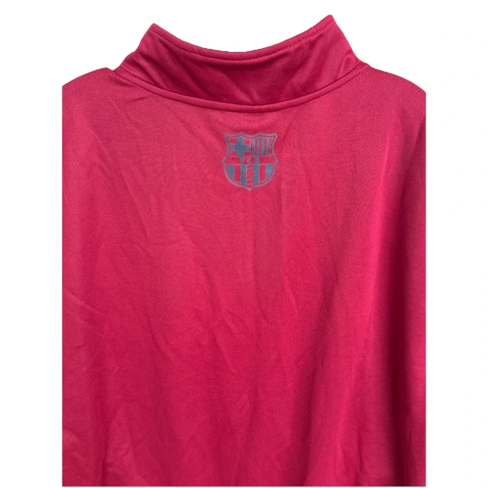 FC Barcelona Full Zip Logo Track Jacket Burgundy Men's Size Large Icon‎ Sports